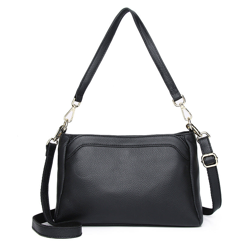 Women's Litchi Pattern First Layer Cowhide Leather Handbags