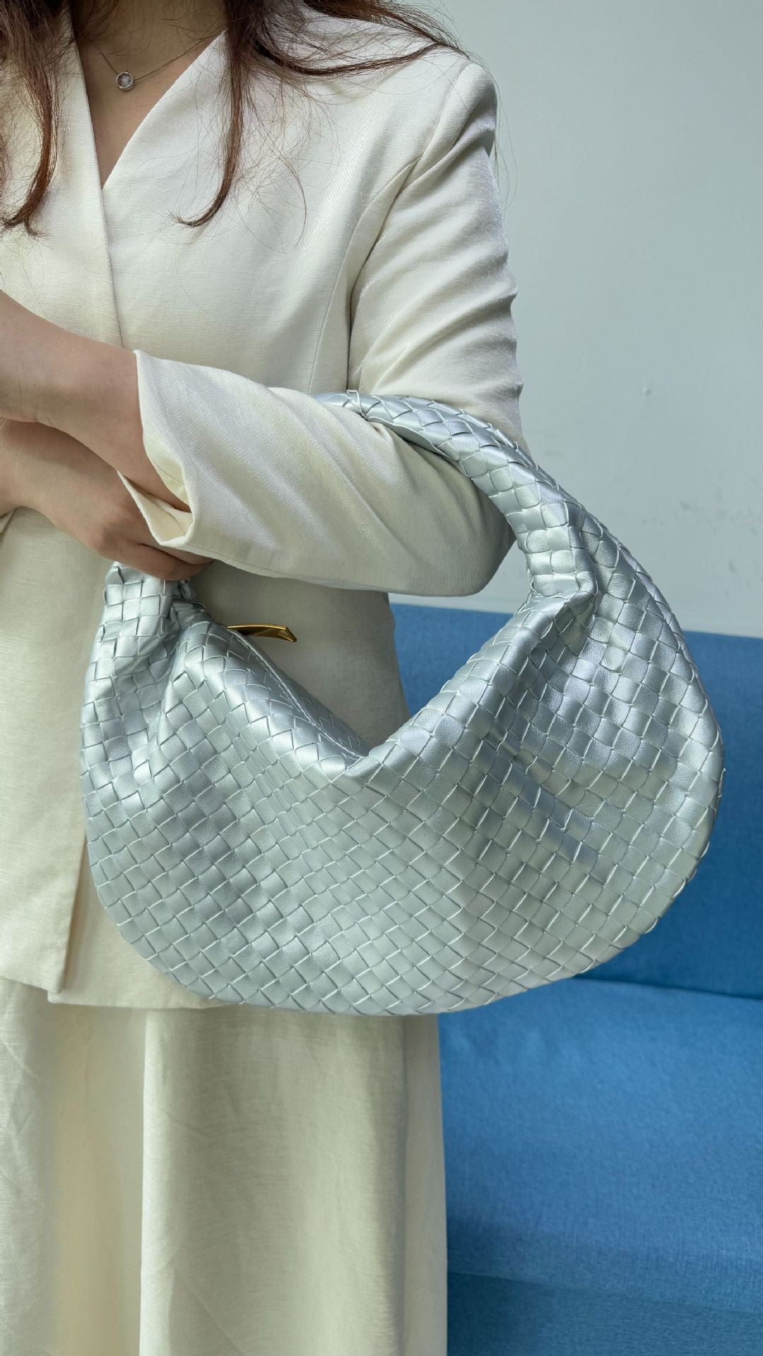 Women's Denim Woven Hand Holding One Underarm Handbags