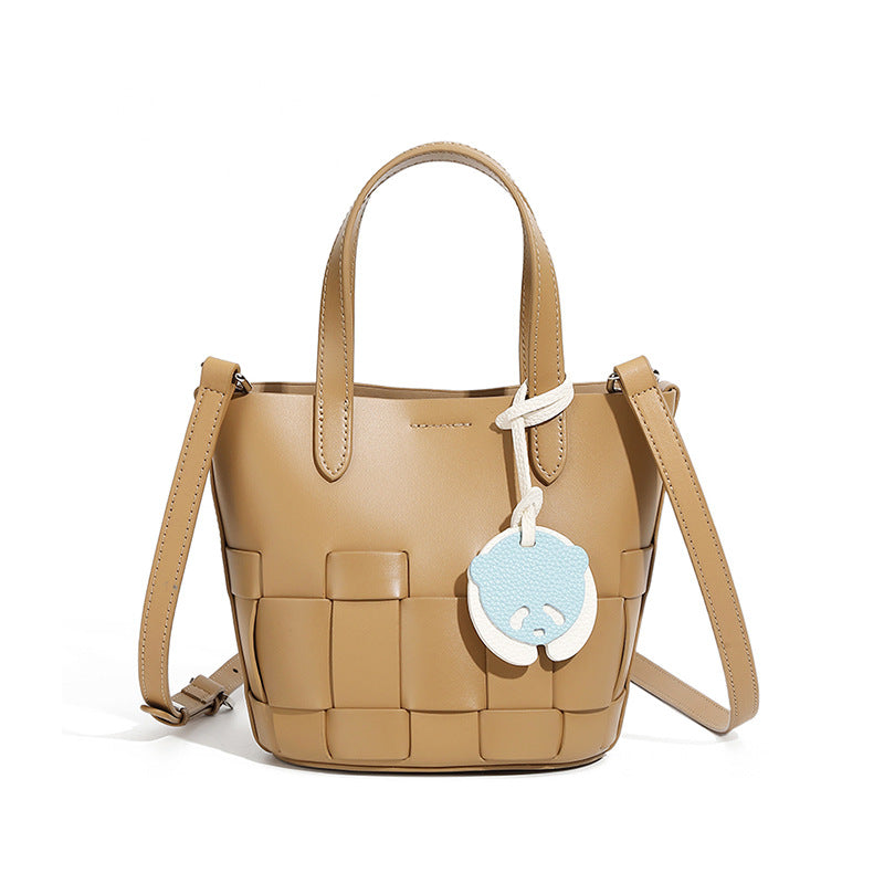 Women's Niche Handmade Genuine Leather Woven Vegetable Shoulder Bags