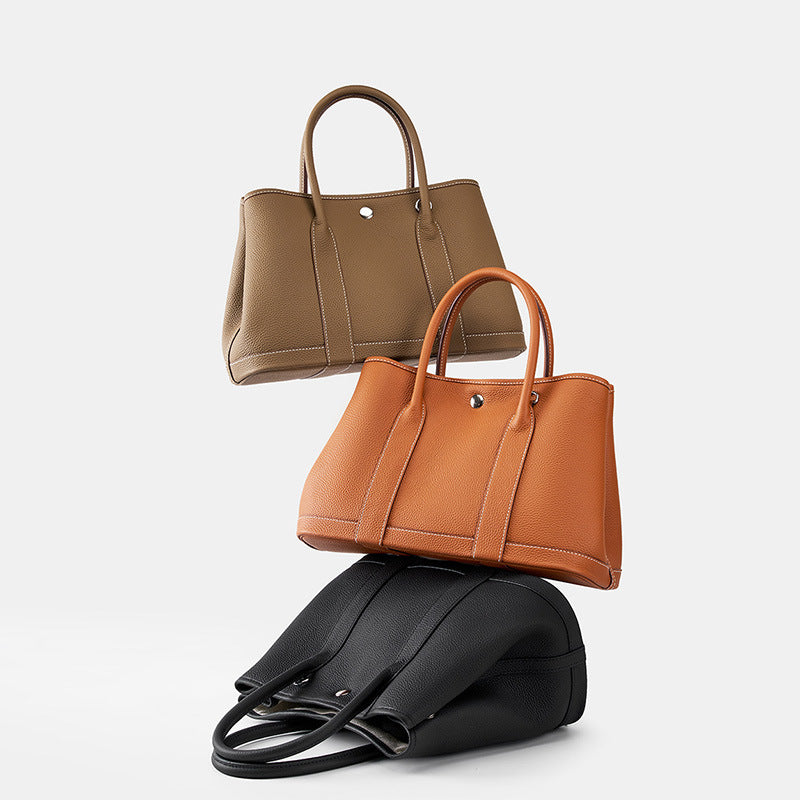 Women's Genuine Leather Portable Big Shopping Tote Bags