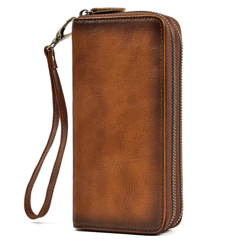 Men's Horse Leather Zipper Long Genuine Premium Men's Handbags