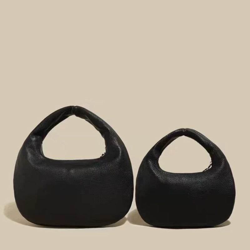 Women's Genuine Leather Crescent Popular Portable Moon Handbags