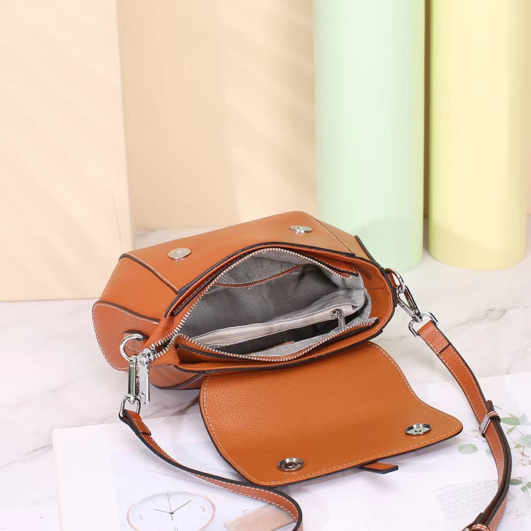 Women's First Layer Cowhide Medium Lady's Large Crossbody Bags