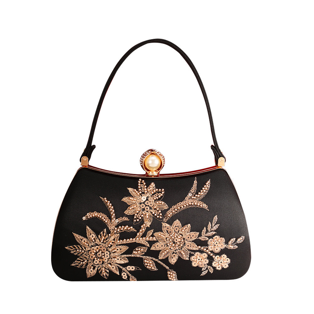 Women's Fashion Vintage Embroidery Dress Wedding Dinner Frame Handbags