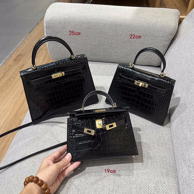 Women's Crocodile Pattern Kelly Mini Second Generation Callie Crossbody Bags
