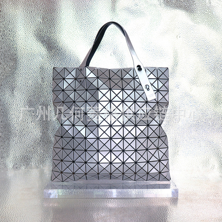 Geometric Diamond Pattern Grid Deformation Portable Shoulder Bags