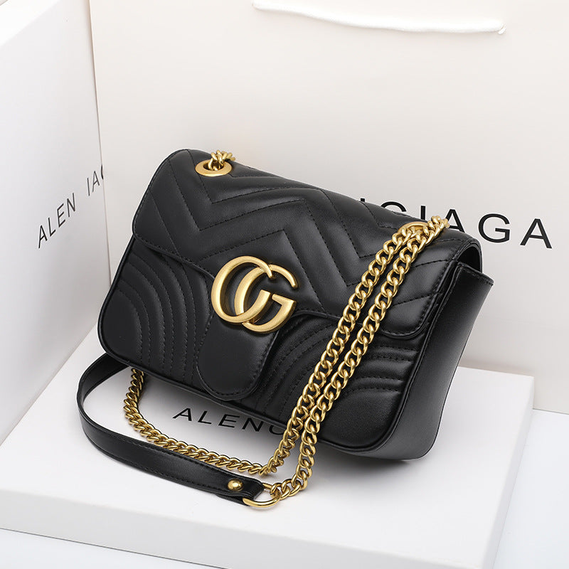 Leather Female Lady Classic Style Chain Crossbody Bags