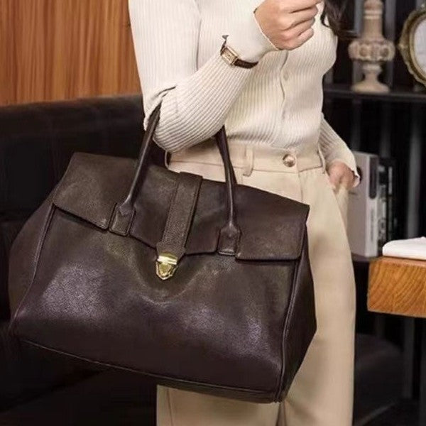 Women's Retro Portable Large Capacity High-grade Commuter Handbags