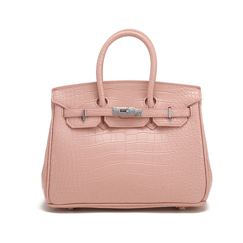 Crocodile Pattern Sier High-grade Large Capacity Handbags
