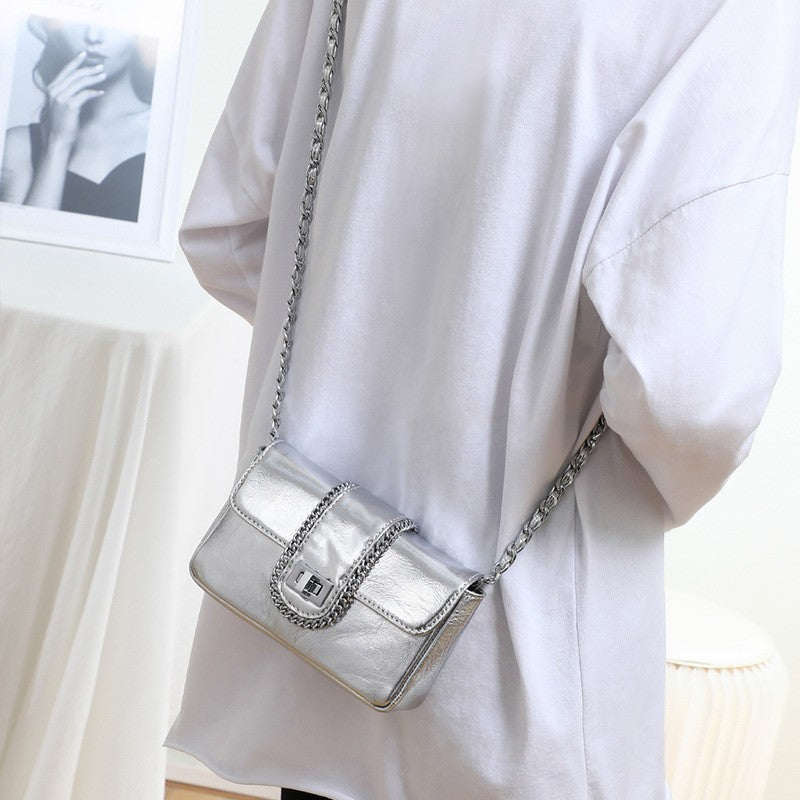 Women's Chain Saddle Mini Underarm Autumn Genuine Crossbody Bags