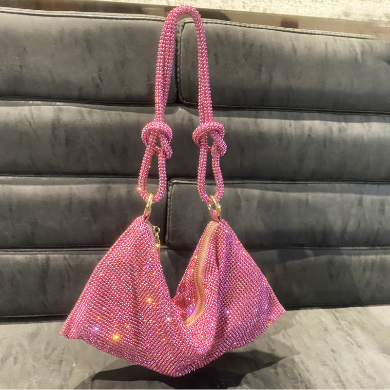 Rhinestone Knotted Hand Carrying Envelope Dinner Shoulder Bags