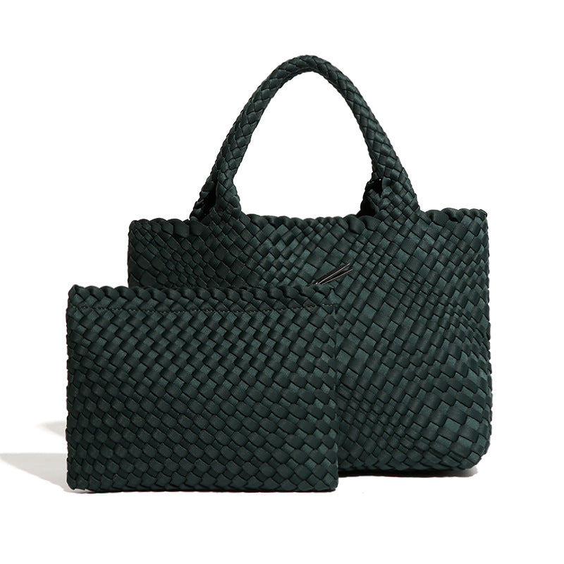 Capacity Hand-woven Retro Portable Texture Popular Handbags