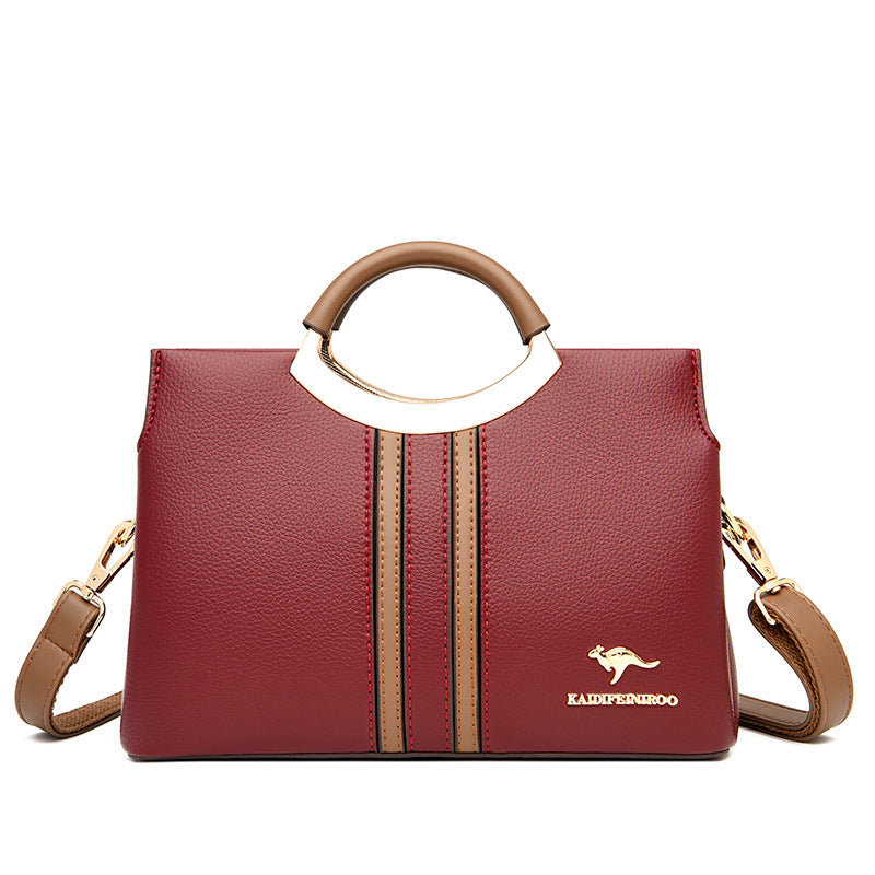 Women's Beautiful Fashion Color Contrast Mother Shoulder Bags