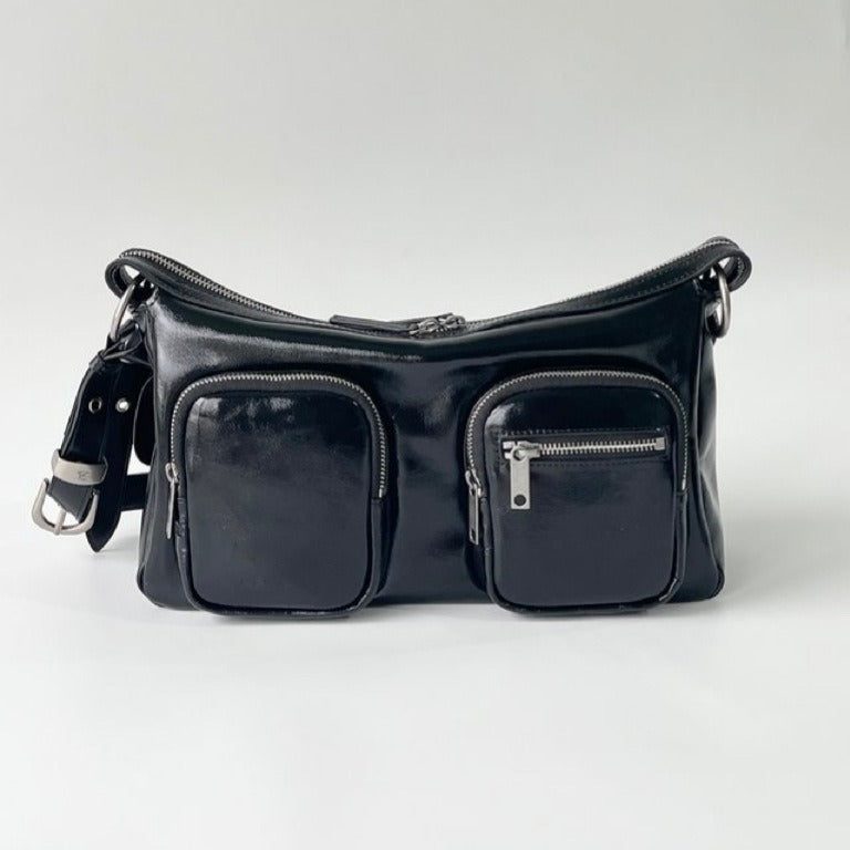 Retro Distressed Portable Underarm American Double Crossbody Bags