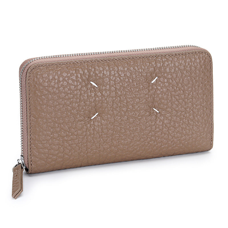 Women's Cowhide Fashion Elephant Pattern Hand Holding Ladies Wallets
