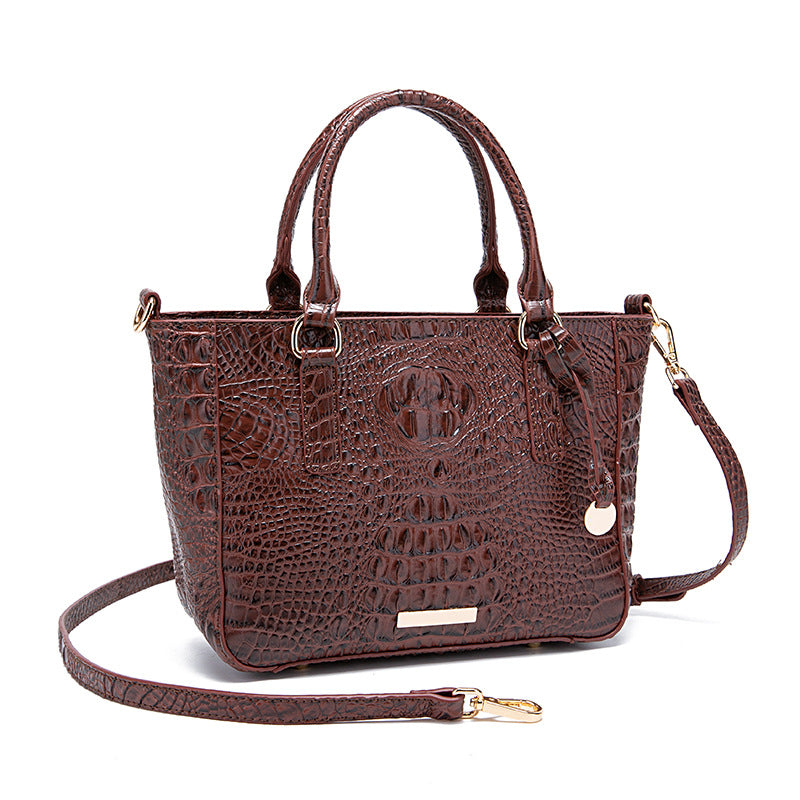 Women's Portable Underarm Vintage Brahmin Crocodile Pattern Handbags