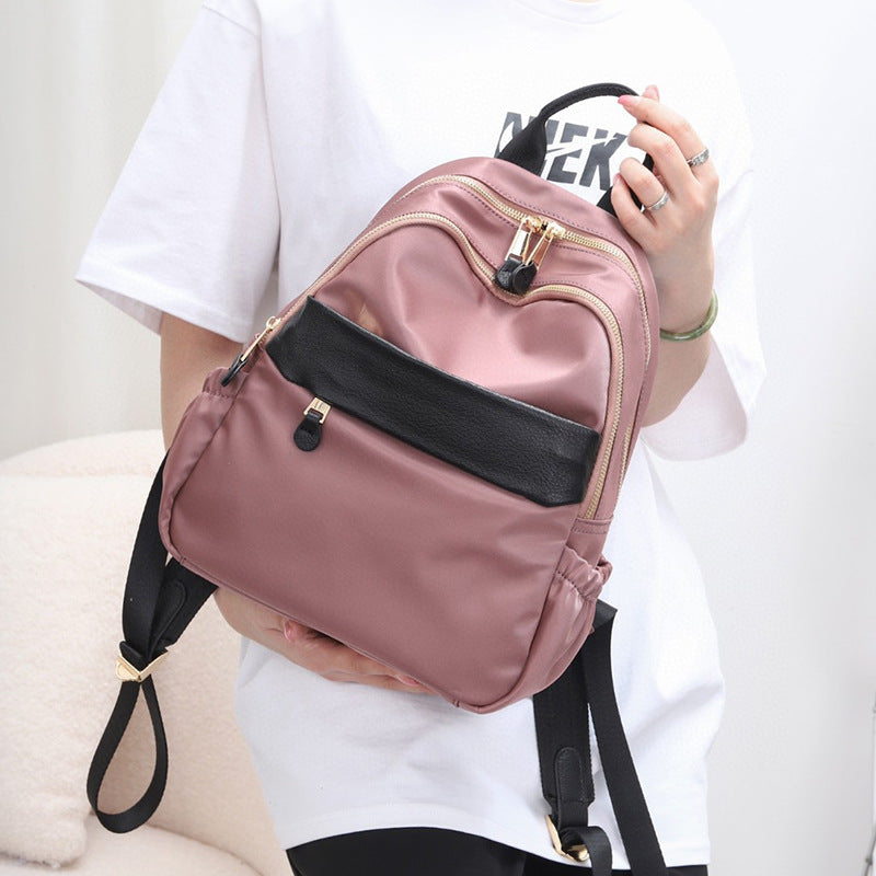 Women's Fashionable Oxford Cloth With Genuine Leather Commuter Backpacks