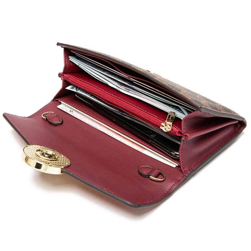 Women's Long Multifunctional Clutch Genuine Leather Chain Ladies Wallets