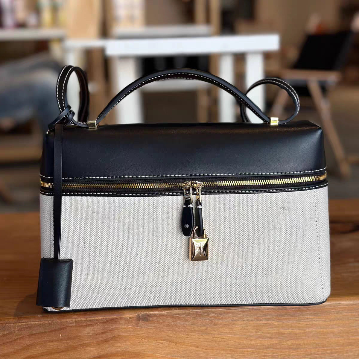 Lunch Box Vintage Genuine Leather Portable Crossbody Bags