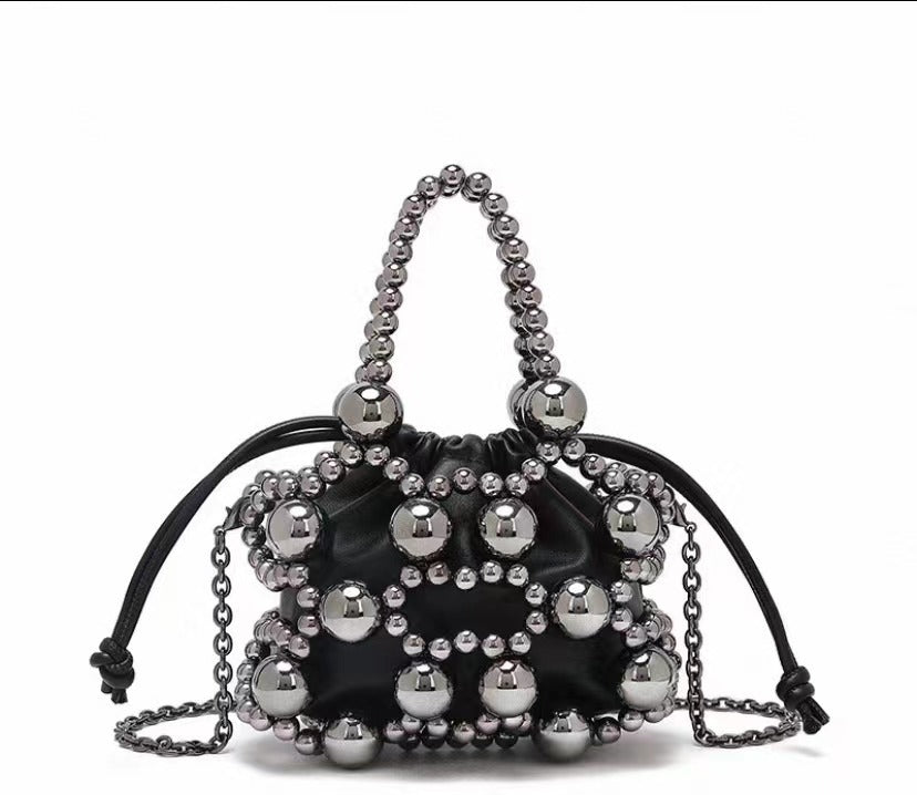 Design Exquisite Hollow Metal Beaded Woven Evening Bags
