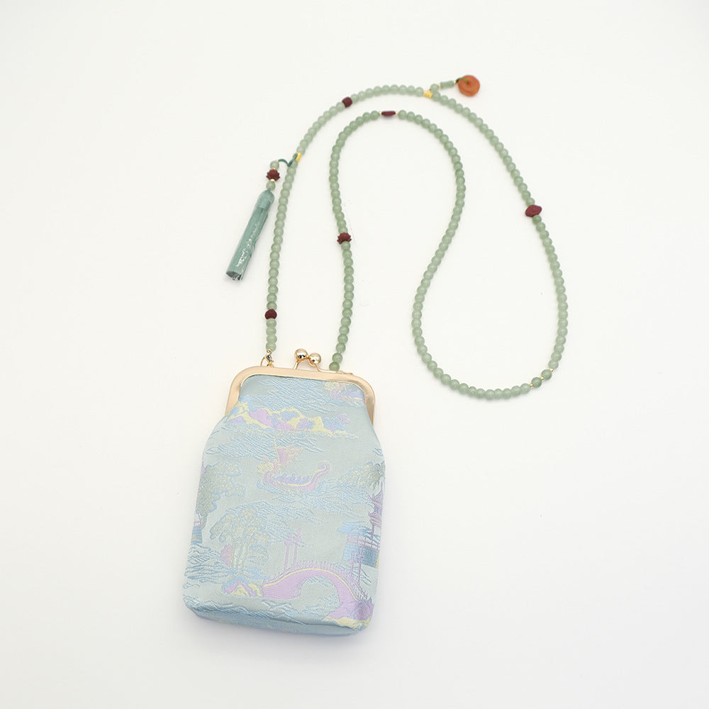 Chinese Style Retro Song Dynasty Brocade Pouch With Han Crossbody Bags