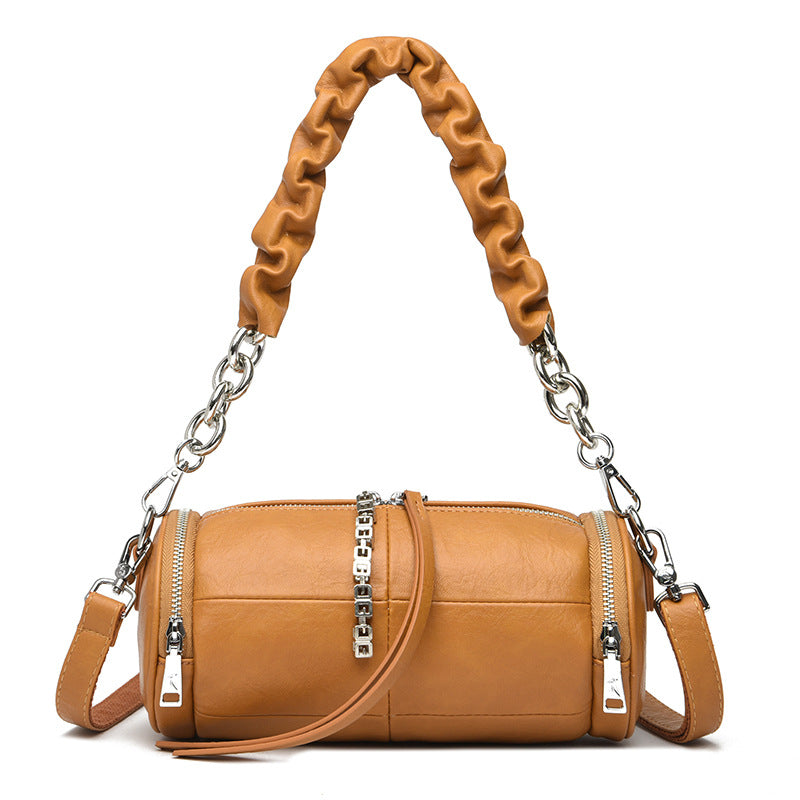Women's Goods Cross Stitching Round Trendy Niche Shoulder Bags