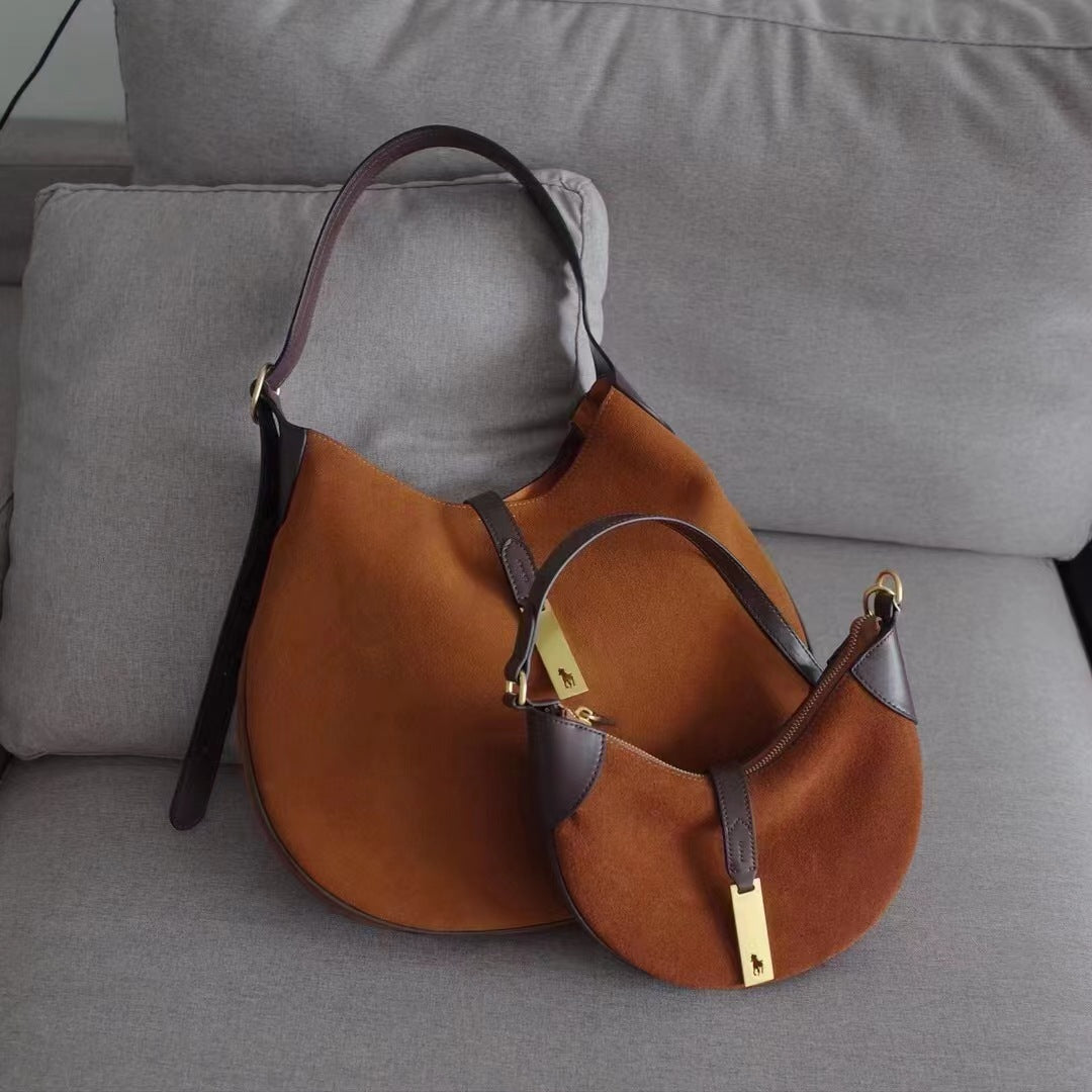 First Layer Cowhide Underarm Song Yan Crossbody Bags