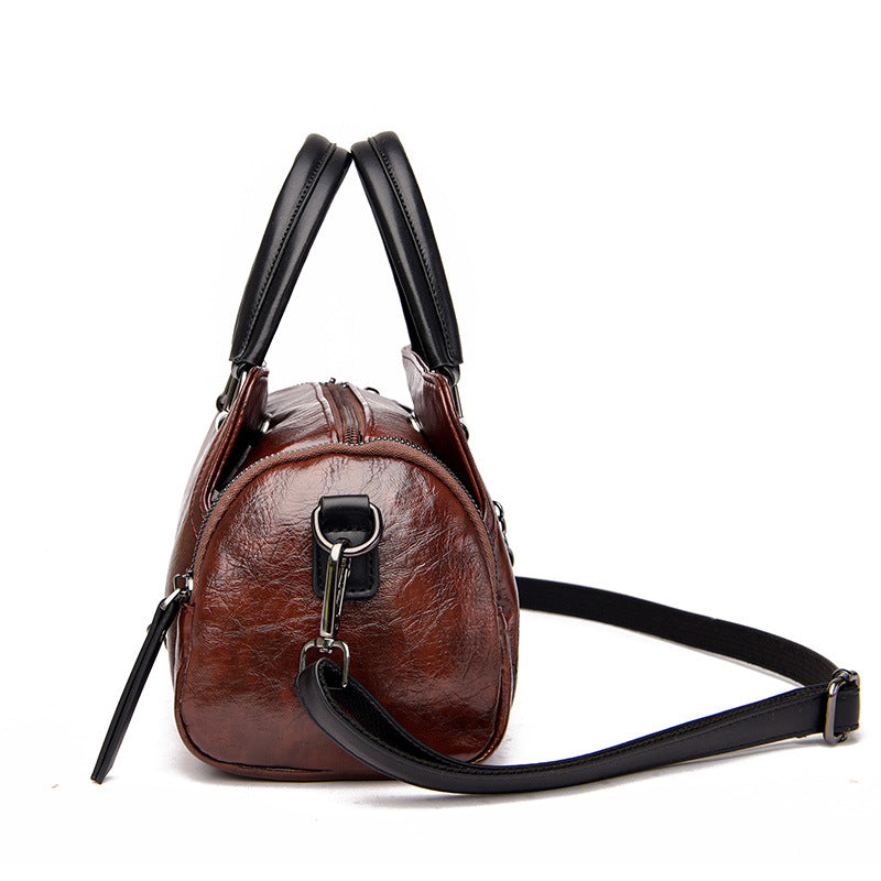 Women's Leather Trendy Soft Pillow Large Capacity Handbags