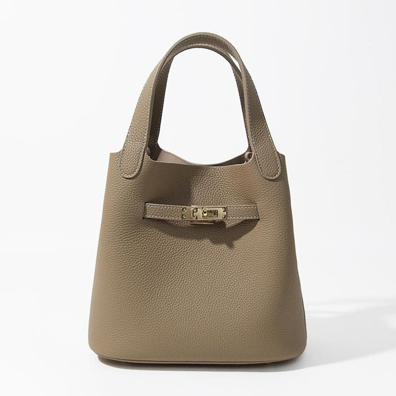 Comfortable Women's Basket Cowhide High-grade Light Shoulder Bags