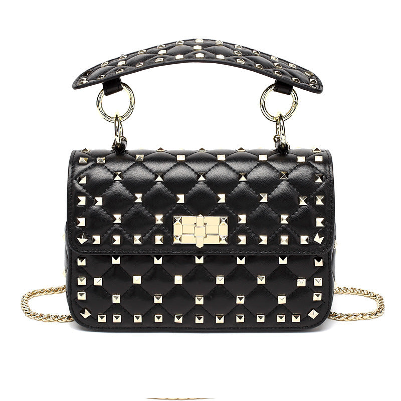 Women's Fashion Chain Sheepskin Rivet Leather Shoulder Bags