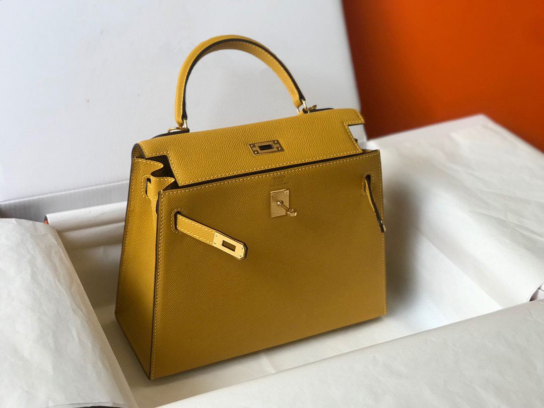 Women's Quality Palm Print Kelly Genuine Leather Shoulder Bags