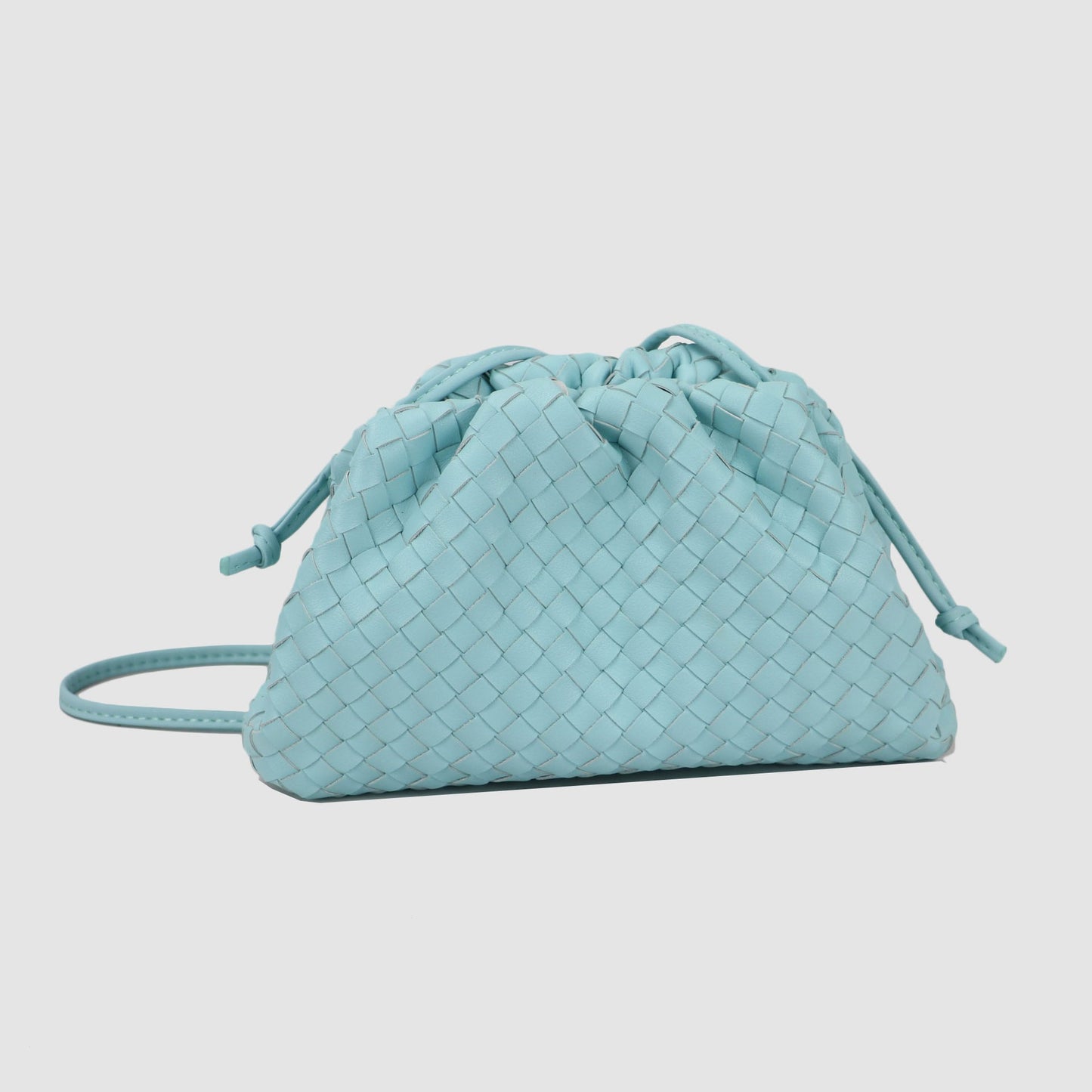 Women's Authentic Leather Weave Pleated Cloud Soft Cow Single Crossbody Bags