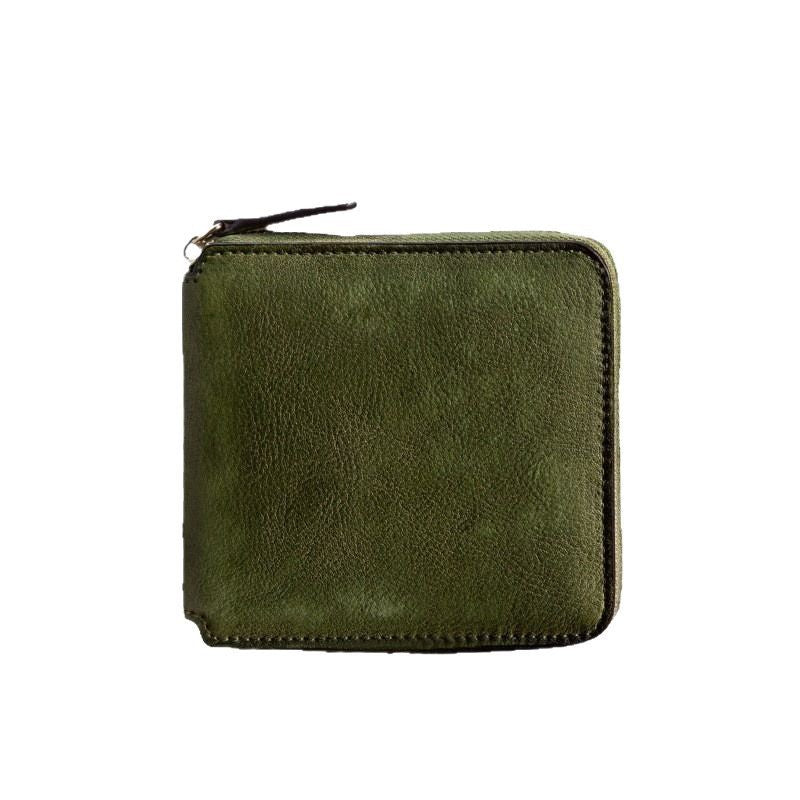 First Layer Cowhide Multiple Slots Texture Short Men's Wallets