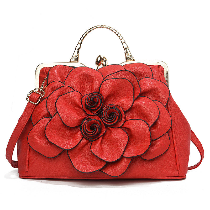 Women's Fashion Flower Bridal Wedding Elegant Large Shoulder Bags