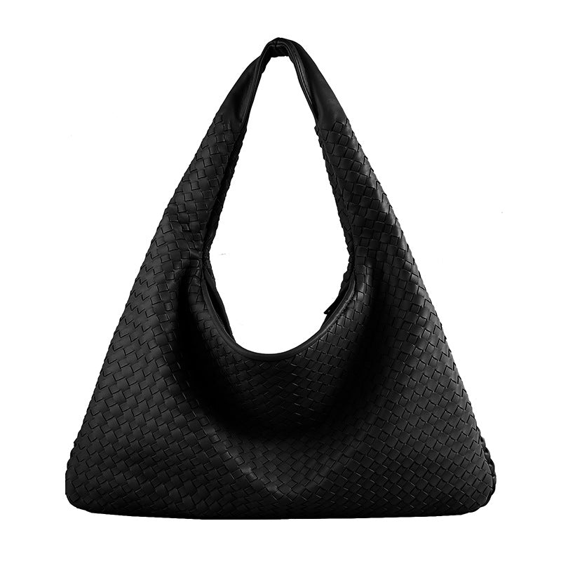 Woven Solid Color Large Capacity Portable Simple Shoulder Bags