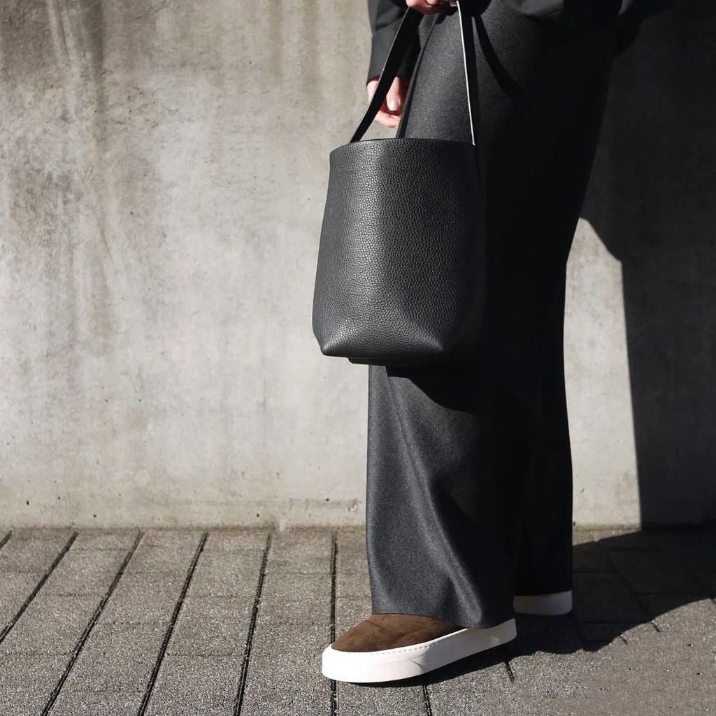 Trendy Simple Large Capacity First Layer Soft Cowhide Bags