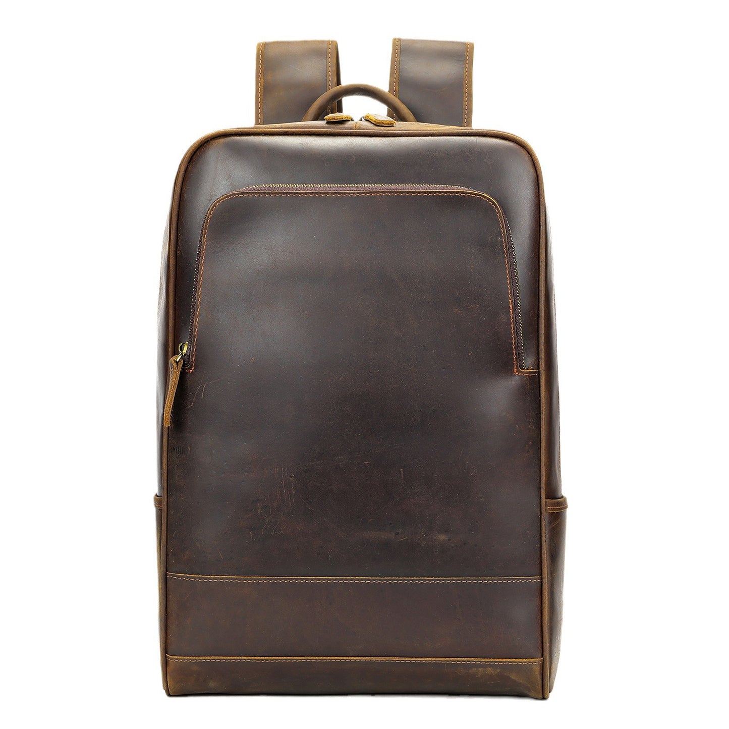 Men's Leather Retro Crazy Horse Inch Computer Backpacks