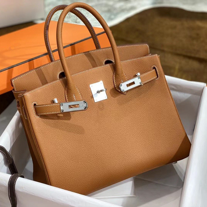 Women's Leather Line Imported Calfskin Lychee Pattern Bags