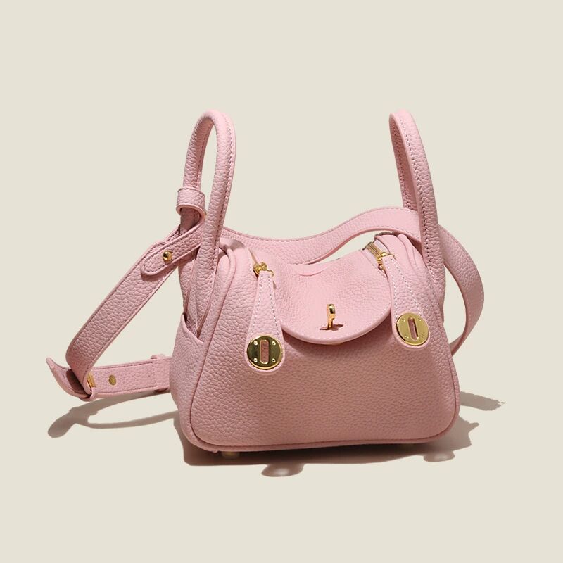 Women's Mini Lindi Leather Lychee Pattern Doctor Crossbody Bags
