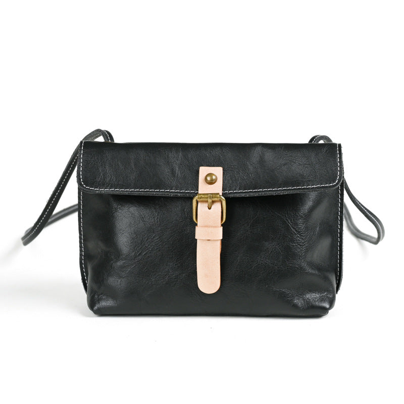 Women's Handmade Genuine Leather First Layer Cowhide Mori Style Crossbody Bags