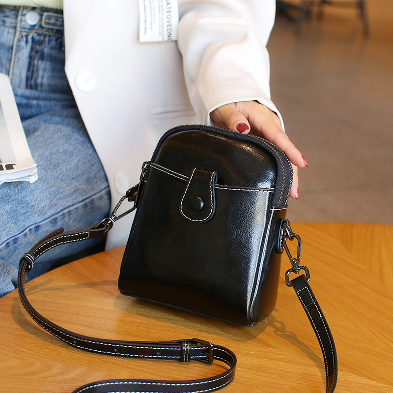 Women's Genuine Leather Female Niche Retro Easy Bags