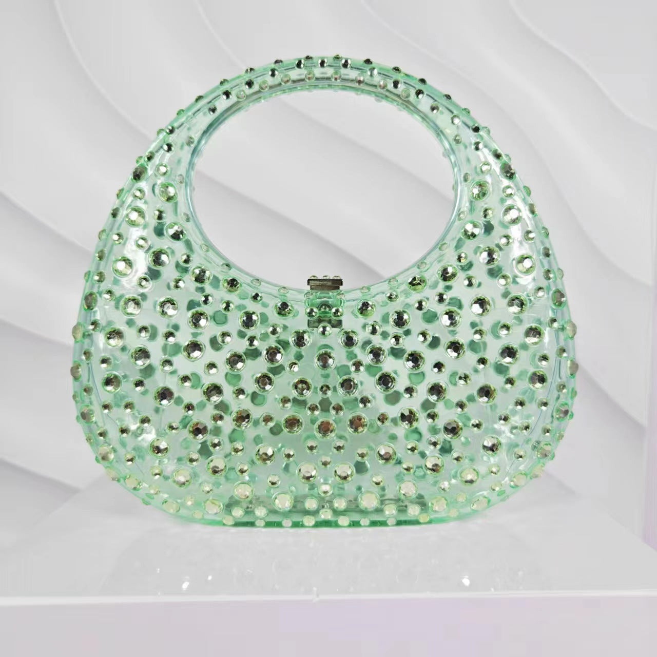 Women's Shiny Diamond Transparent Acrylic Box Dinner Evening Bags