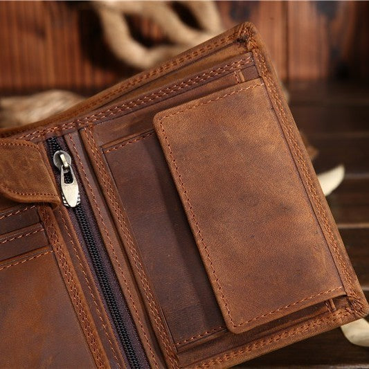 Men's Crazy Horse Tide Head Layer Cowhide Ladies Wallets