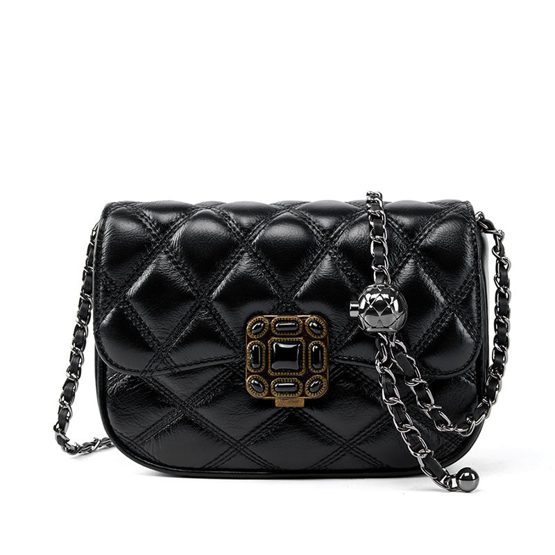 Women's High-grade Fashionable Fashion Rhombus Chain Retro Bags