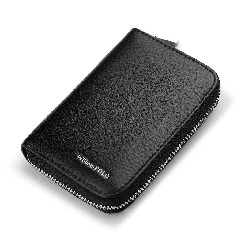 Men's First Layer Cowhide Business Clamp Multiple Men's Wallets