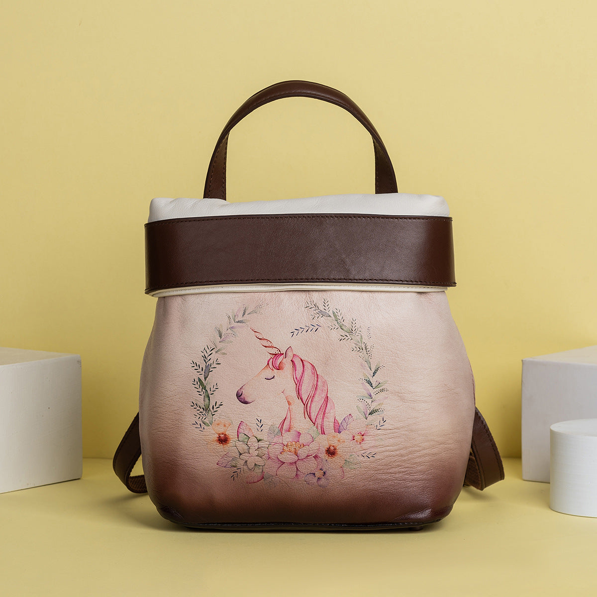 With Goods First Layer Cowhide Chinese Backpacks
