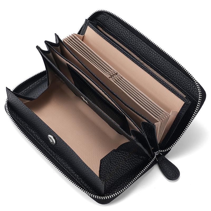 Leather Long Swiping Top Layer Fashion Men's Wallets