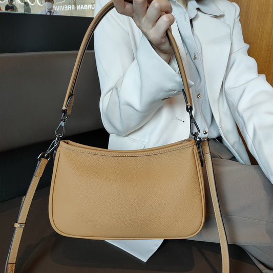 Women's Underarm Toe Layer Leather Simple Soft Shoulder Bags