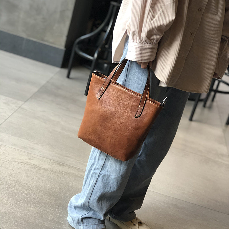 Women's First Layer Cowhide Soft Leather Fashion Korean Handbags