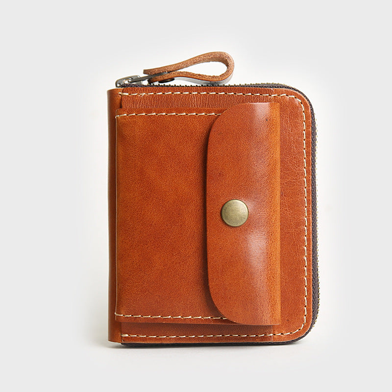 Men's Layer Cowhide Short Genuine Leather Inside Men's Wallets